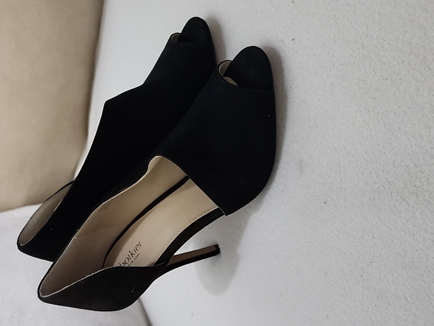 Botkier Black Suede Peep-Toe D'orsay Heels